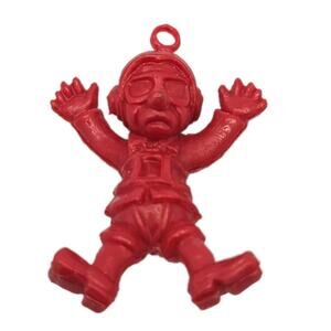 Vtg 1975 Imperial Rubber 2" Red Paratrooper Poopatrooper Parachute Toy Sku324